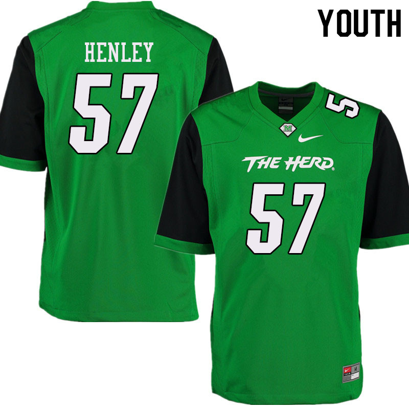 Youth #57 Adrian Henley Marshall Thundering Herd College Football Jerseys Sale-Green - Click Image to Close